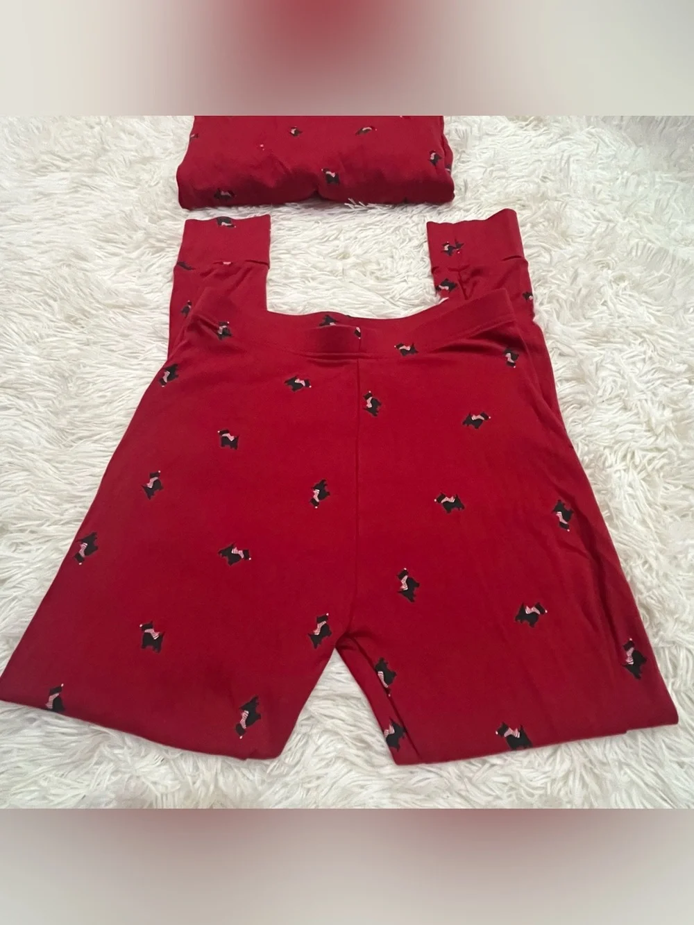 GAP Cotton Long-Sleeve Kids Pajama Set Scottish Terrier Print Size 12